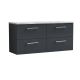 1200mm Wall Hung 4-Drawer Vanity & Laminate Worktop - Nuie ARN1424LBG2 Black, Black colour ,image 1