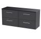1200 Wall Hung 4-Drawer Vanity & Laminate Worktop - Hudson Reed JNU2224LSB2 Grey, Grey colour ,image 1