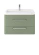 Wall Hung 800mm Cabinet & Basin - Hudson Reed SOL804A Green, Green colour ,image 1