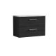 800mm Wall Hung 2 Drawer Vanity & Laminate Top - Nuie ARN626LBG Black, Black colour ,image 1