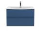 800mm Wall Hung 2 Drawer Vanity Unit & Basin 4 - Hudson Reed URB306G Satin Blue, Blue colour ,image 1