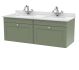 1200mm Wall Hung 2 Drawer Vanity & Marble Top - Nuie CLC894WS2 Green, Green colour ,image 1