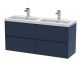 1200mm Wall Hung 4-Drawer Unit & Double Basin - Nuie HAV2904C Blue, Blue colour ,image 1