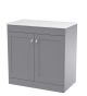 800mm Floor Standing 2-Door Vanity with Marble Top - Nuie CLC226WMT Grey, Grey colour ,image 1