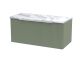 800mm Wall Hung Single Drawer Vanity & Laminate Worktop - Hudson Reed DFF896LCM Green, Green colour ,image 1