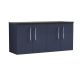 1200mm Wall Hung 4-Door Vanity & Laminate Worktop - Nuie ARN2923LSB2 Blue, Blue colour ,image 1