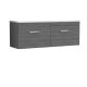 1200mm Wall Hung 2-Drawer Unit & Laminate Worktop - Nuie ATH039LSW2 Grey, Grey colour ,image 1