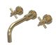 Wall Mounted Basin Mixer - Hudson Reed TEX817 Brass, Brass colour ,image 1