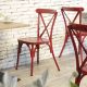 Chia 860 x 440 Metal Side Chair - Vintage Red