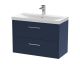 800mm Wall Hung 2-Drawer Vanity & Basin 3 - Hudson Reed JNU2926D Blue, Blue colour ,image 1