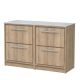 1200mm Floor Standing 4-Drawer Vanity with Marble Worktop - Hudson Reed LIL3033GMT2 Oak, Oak colour ,image 1