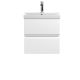 500mm Wall Hung 2-Drawer Vanity Unit & Basin 3 - Hudson Reed URB102D Satin White, White colour ,image 1
