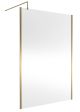 1400mm Outer Framed Wetroom Screen with Support Bar - Nuie WRSCOBB14 Brushed Brass, Brass colour ,image 1