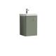 400mm Wall Hung 1 Door Unit & Basin - Nuie COR801 Green, Green colour ,image 1