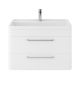 Wall Hung 800mm Cabinet & Basin - Hudson Reed SOL104 Pure White, White colour ,image 1