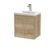 500mm Wall Hung 2 Door Vanity & Basin 1 - Hudson Reed JNU1821A Oak, Oak colour ,image 1