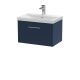 600mm Wall Hung Single Drawer Vanity & Basin 3 - Hudson Reed JNU2922D Blue, Blue colour ,image 1