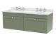 1200mm Wall Hung 2 Drawer Vanity & Marble Top - Nuie CLC894WR6 Green, Green colour ,image 1