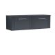 1200mm Wall Hung 2 Drawer Vanity & Worktop - Nuie DPF1494W2 Black