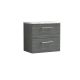 600mm Wall Hung 2-Drawer Vanity & Laminate Worktop - Nuie ARN524LCM Grey, Grey colour ,image 1