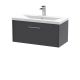 800mm Wall Hung Single Drawer Vanity & Basin 1 - Hudson Reed JNU2225A Grey, Grey colour ,image 1