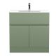 800mm Floor Standing 2 Door/Drawer Unit & Basin 2 - Hudson Reed URB805B Green, Green colour ,image 1