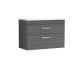 800mm Wall Hung Vanity With Sparkling White Worktop - Nuie ATH067LSW Anthracite Woodgrain, Brown/Grey colour ,image 1