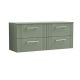 1200mm Wall Hung 4 Drawer Vanity & Worktop - Nuie DPF893W2 Green, Green colour ,image 1
