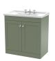 800mm Floor Standing 2 Door Vanity & Basin 3TH - Nuie CLC826G Green, Green colour ,image 1