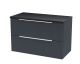 800mm Wall Hung 2 Drawer Vanity & Laminate Top - Hudson Reed DFF1495LSB Black, Black colour ,image 1