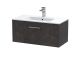 800mm Wall Hung 1 Drawer Vanity & Basin 2 - Hudson Reed JNU2625B Brown, Brown colour ,image 1