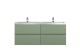 1200 Wall Hung 4 Drawer Vanity & Double Basin - Hudson Reed URB804F Green, Green colour ,image 1