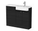 1100mm Combination Unit & Right Hand Semi Recessed Basin - Hudson Reed CBI647 Charcoal Black, Hacienda Black colour ,image 1