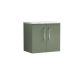 600mm Wall Hung 2-Door Vanity & Laminate Worktop - Nuie ARN823LCM Green, Green colour ,image 1