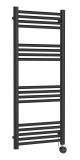 Round Straight Towel Radiator 1200x500 - Hudson Reed MTY160 Black, Black colour ,image 1