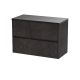 800mm Wall Hung 2 Drawer Unit & Worktop - Nuie HAV2606LSB Brown, Brown colour ,image 1