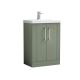 600mm Floor Standing 2 Door Vanity & Basin 1 - Nuie DPF825A Green, Green colour ,image 1