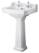 560mm 2TH Basin & Comfort Height Ped - Hudson Reed CCR029 White, White colour ,image 1