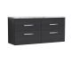 1200 Wall Hung 4-Drawer Unit & Laminate Worktop - Nuie ATH047LCM2 Black, Black colour ,image 1