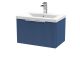 600mm Wall Hung Single Drawer Vanity & Basin 1 - Hudson Reed DFF394A Blue, Blue colour ,image 1