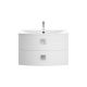 700mm Cabinet & Basin - Hudson Reed SAR101 Moon White, White colour ,image 1