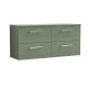 1200mm Wall Hung 4 Drawer Vanity & Worktop - Nuie ARN824W2 Green, Green colour ,image 1