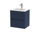 500mm Wall Hung 2-Drawer Unit & Basin 2 - Nuie HAV2902B Blue, Blue colour ,image 1
