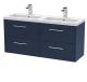 1200mm Wall Hung 4-Drawer Vanity & Double Basin - Hudson Reed JNU2924C Blue, Blue colour ,image 1