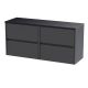 1200mm Wall Hung 4-Drawer Unit & Laminate Worktop - Nuie HAV2204LSB2 Grey, Grey colour ,image 1