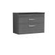 800mm Wall Hung Vanity With Sparkling Black Worktop - Nuie ATH067LSB Anthracite Woodgrain, Brown/Grey colour ,image 1