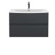 800mm Wall Hung 2 Drawer Vanity & Basin 4 - Hudson Reed URB1406G Black, Black colour ,image 1