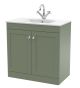 800mm Floor Standing 2-Door Vanity with Basin - 1 Tap Hole - Nuie CLC826C Green, Green colour ,image 1