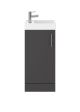 400mm Floor Standing Vanity & Basin - Nuie MIN014 Gloss Grey, Grey colour ,image 1