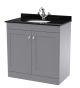 800mm Floor Standing 2 Door Vanity & Marble Top 1TH - Nuie CLC226BR1 Grey, Grey colour ,image 1